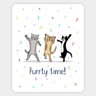 Dancing Cats Puurty Time Print Magnet